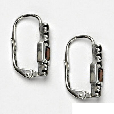 Zlaté náušnice, bílé i žluté zlato, přírodní granáty - VE 37 