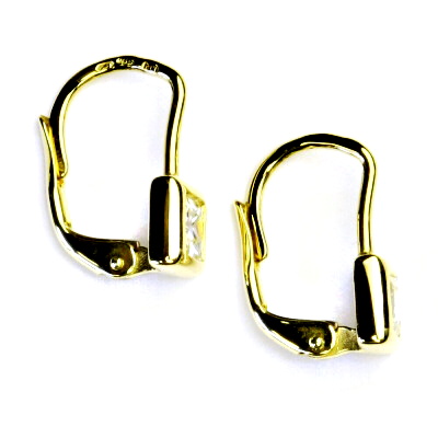 Zlaté náušnice, žluté i bílé zlato , čirý zirkon - NK 1030 