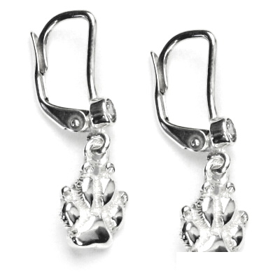 Zlaté náušnice visací, psí tlapky, bílé i žluté zlato - NK 28/1333