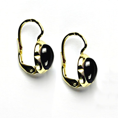 Zlaté náušnice, žluté zlato, přírodní granát - NK 1374