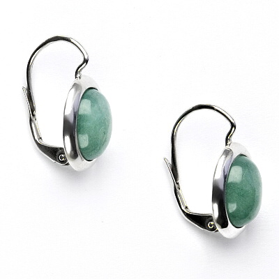 Stříbrné náušnice, přírodní avanturin - NK 1453