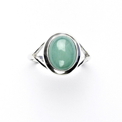 Stříbrný prsten,  přírodní avanturin - T 1453