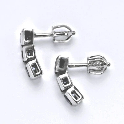 Zlaté náušnice ,akvamarin zirkony, bílé zlato - 2287 poslední pár