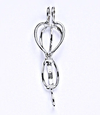 Zlatý přívěsek klícka P 957, přírodní říční perla, perla přání v perlorodce, bílé zlato