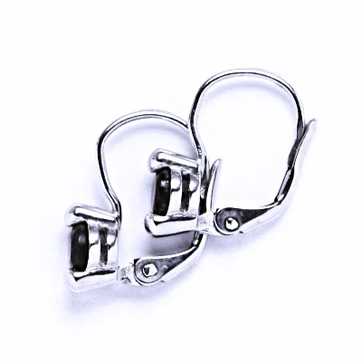 Zlaté náušnice, bílé i žluté zlato, přírodní granát - VE 4