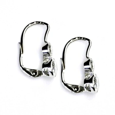 Zlaté náušnice "sněhuláci", žluté i bílé zlato, čiré zirkony - NK 1033