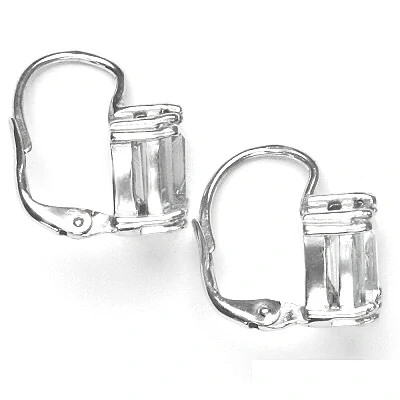 Zlaté náušnice, čirý zirkon 8x8 mm, bílé i žluté zlato - NK 1259