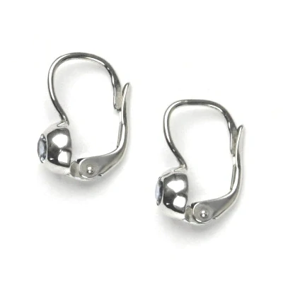 Zlaté náušnice, bílé i žluté zlato, zirkon akvamarin - VE 147