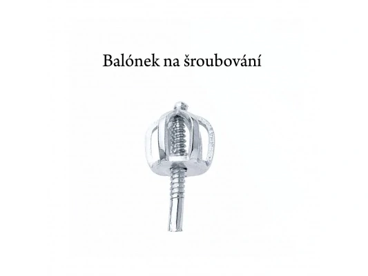 Zlaté náušnice, bílé i žluté zlato , přírodní vltavín 8 mm - NŠ 1357