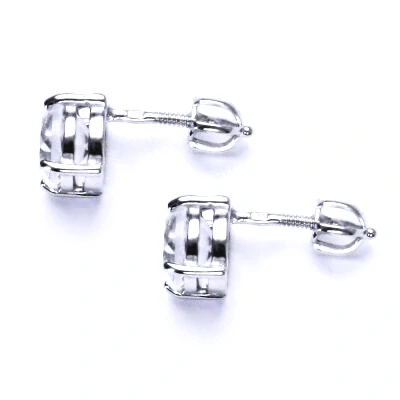 Zlaté náušnice, bílé i žluté zlato , čirý zirkon 8 mm - NŠ 1357