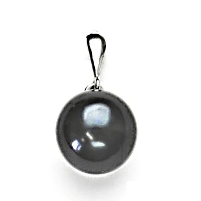 Zlatý přívěsek, přírodní říční perla černá 12 mm ,bílé i žluté zlato - P 1299/22