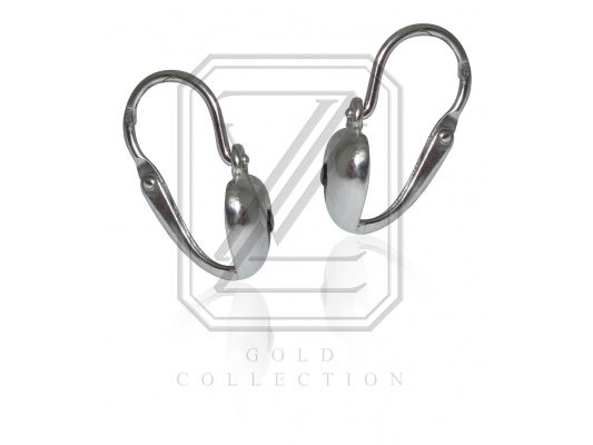 Dětské náušnice zlaté, bílé zlato s granáty - VE 41