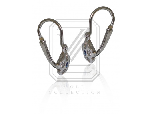 Dětské náušnice zlaté, bílé zlato se zirkony - VE 210