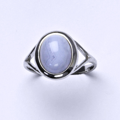 Zlatý prsten, bílé i žluté zlato, přírodní chalcedon - T 1453 