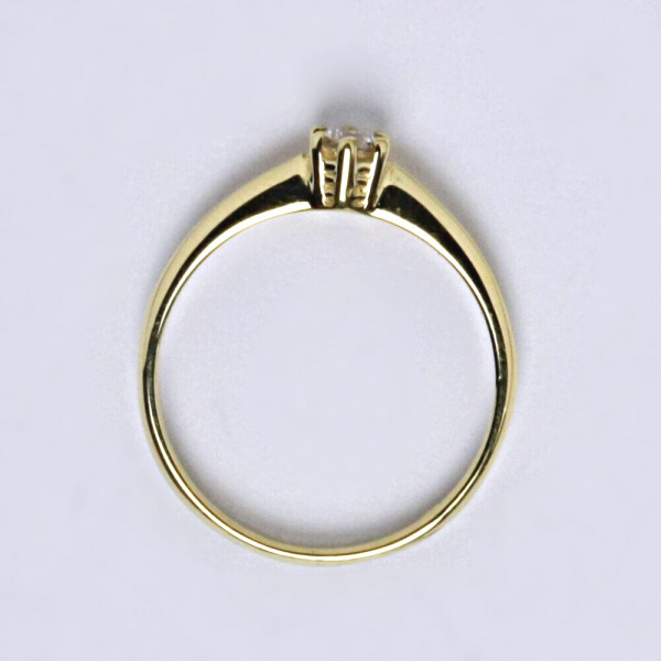 Prsten, prsteny žluté zlato, zirkon, šperky zlaté VR 326