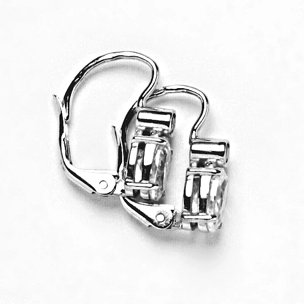 Zlaté náušnice , bílé zlato, čiré zirkony - VE 146