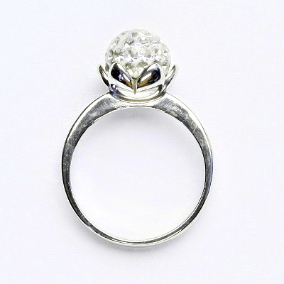 Stříbrný prsten, kulička s krystaly Crystal 8 mm, T 1351