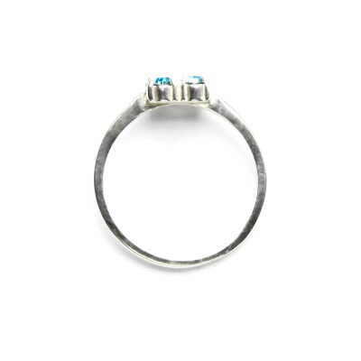 Stříbrný prsten s krystaly Swarovski Light turquise, T 1324