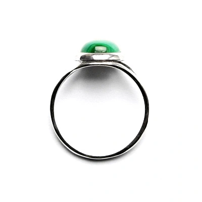 Stříbrný prsten, přírodní kámen malachit - T 1503