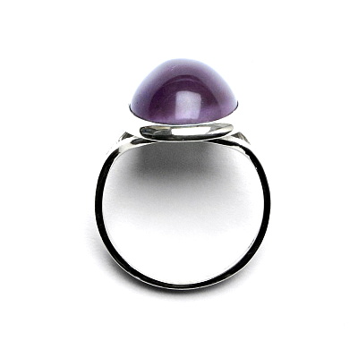 Stříbrný prsten, přírodní ametyst, 16 x 12 mm, T 1455