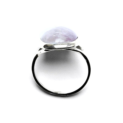 Stříbrný prsten, přírodní ametyst světlý, 16 x 12 mm, T 1455
