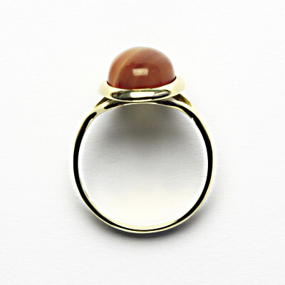 Zlatý prsten, přírodní světlý karneol, žluté zlato - T 1454 m