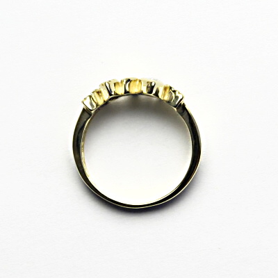 Zlatý prsten, čiré zirkony, žluté zlato - VR 10