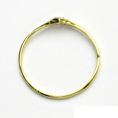 Zlatý prsten s briliantem, žluté zlato 14 kt, T 1483