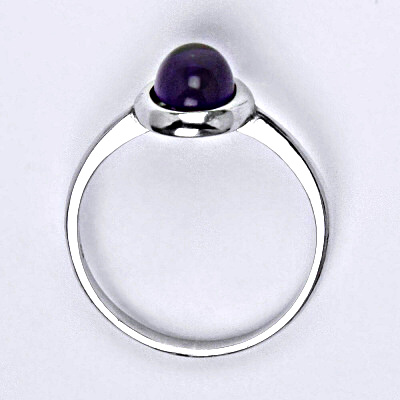 Zlatý prsten, přírodní Ametyst ,bílé i žluté zlato - T 1355