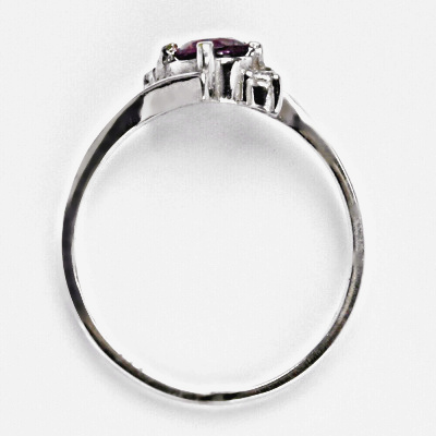 Zlatý prsten přírodní ametyst sv. 5 mm , bílé i žluté zlato - T 1164