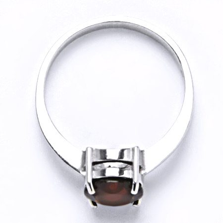 Zlatý prsten, bílé i žluté zlato, přírodní granát 8 mm - T 1357