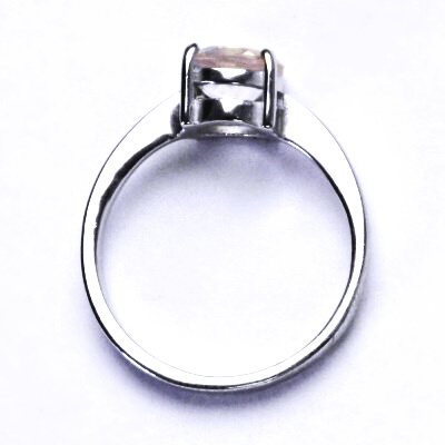 Zlatý prsten, bílé i žluté zlato, přírodní Růženín 8 mm - T 1357