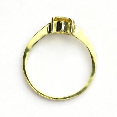 Zlatý prsten , žluté i bílé zlato, přírodní kámen citrín - T 1362