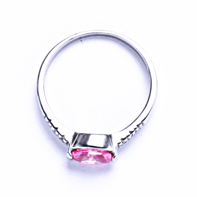 Zlatý prsten , pink zirkon, bílé i žluté zlato - VR 237