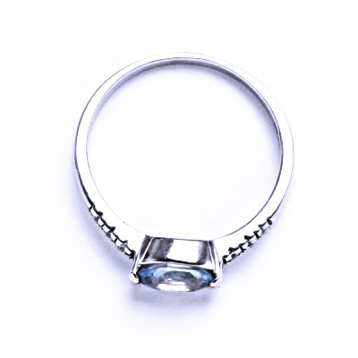 Zlatý prsten , akvamarin zirkon, bílé i žluté zlato - VR 237