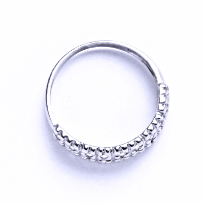 Zlatý prsten, zirkony čiré, bílé zlato, VR 27