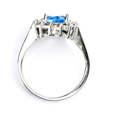 Stříbrný prsten Kate,přírodní topaz swiss a zirkony - T 1507