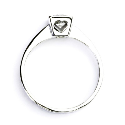 Zlatý prsten, bílé i žluté zlato, prstýnek s čirým zirkonem, T 1221