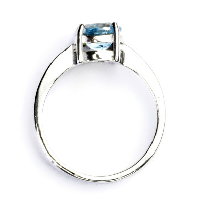 Stříbrný prsten, přírodní topaz sky, prstýnek ze stříbra, T 1252 