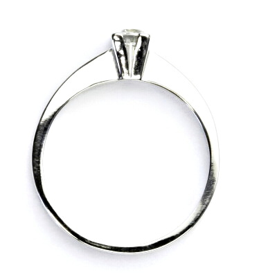 Zlatý prsten s čirým zirkonem, bílé i žluté zlato - T 1204