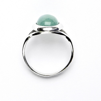 Stříbrný prsten,  přírodní avanturin - T 1453