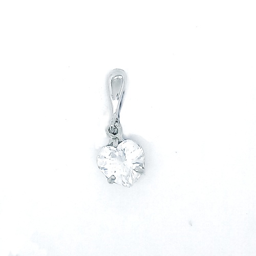 Stříbrný přívěšek srdce, čirý zirkon - P 1362/22