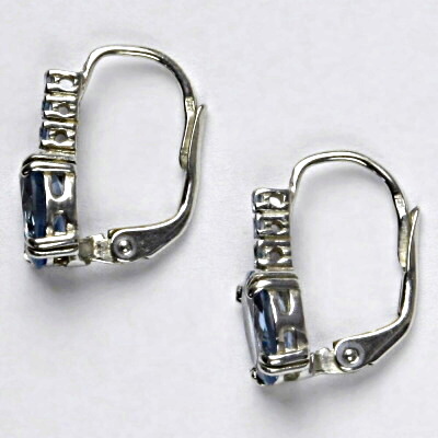 Stříbrné náušnice, zirkon akvamarin světlý - VE 8