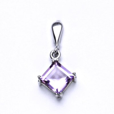 Stříbrný přívěsek, přírodní ametyst světlý, přívěšek ze stříbra, P 1258/22 