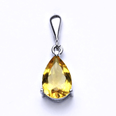 Stříbrný přívěsek slza , přírodní citrín pálený - P 1360/22