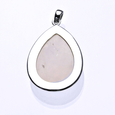 Stříbrný přívěsek, kapka, přírodní růženín, přívěšek s přír. růženínem P 1496 