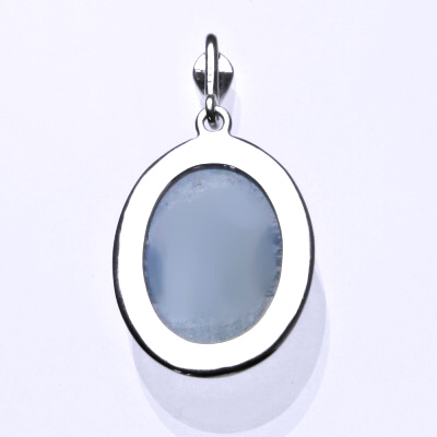 Stříbrný přívěsek, přírodní akvamarin, přívěšek s akvamarinem, P 1492B