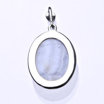 Stříbrný přívěsek, přírodní chalcedon, přívěšek s chalcedonem, P 1492B