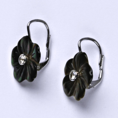 Stříbrné náušnice, přírodní perleť, náušnice ze stříbra NK 1489