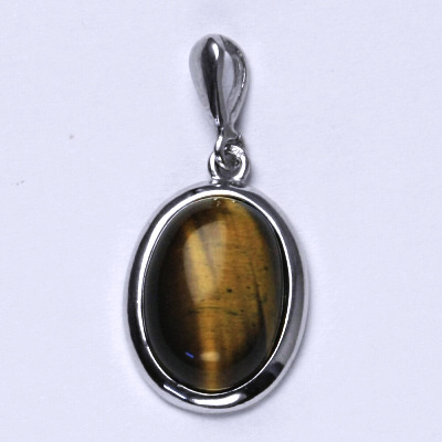 Stříbrný přívěsek, přírodní kámen tygří oko - P 1454/22